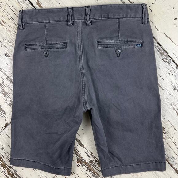 Polo by Ralph Lauren shorts men’s 31 inseam 9” Heather Gray worn look flat front - Picture 2 of 5